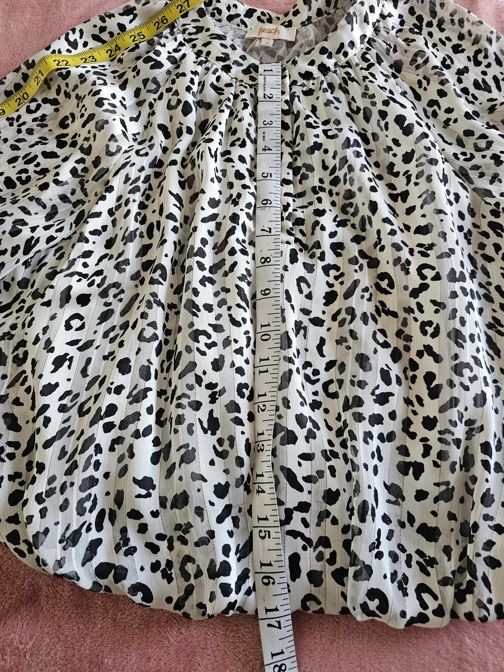 Size S  Women's Black and White Leopard Print Blouse - Picture 13 of 15